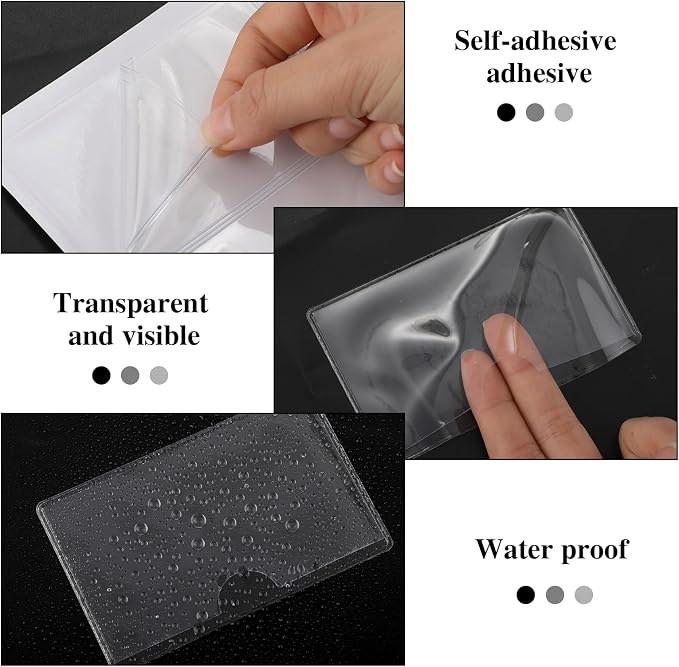 56 Pack Clear Adhesive Index Card Holders 2" x 3.5" Label Pockets | Top-Opening Pvc Pockets, Not Included Index Cards, Clear And Durable, For Bins, Shelves, Library Cards And Storage Labeling