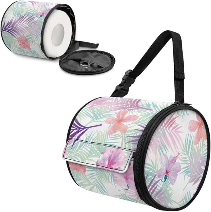 Modern Kitchen Bathroom Hanging Toilet Paper Tropical Leaves Tissue Holder Wall Mounted Tissue Towel Roll Holder with Adjustable Strap Easy Installation