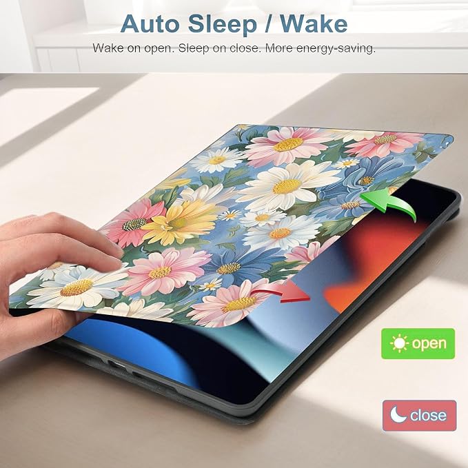 for Samsung Galaxy Tab S5e 10.5 Inch 2019 (SM-T720/T725/T727) Tablet Protective Cover with Adjustable Stand and Magnetic Auto Wake/Sleep,Floral Pattern
