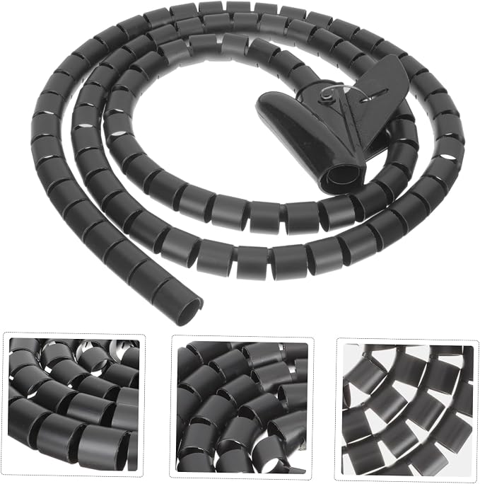 TEHAUX Spiral Coiled Tube Sleeve for Flexible Wire Wrap Organizer Protects Wires from Pets and Easy to Cut and