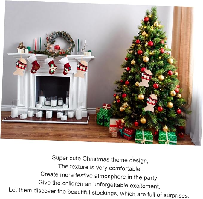 FRCOLOR Christmas Pet Stocking Gift Bag Holiday Present Pouch Festive Candy Storage for Gifts and Stocking Fillers Xmas Party Decoration