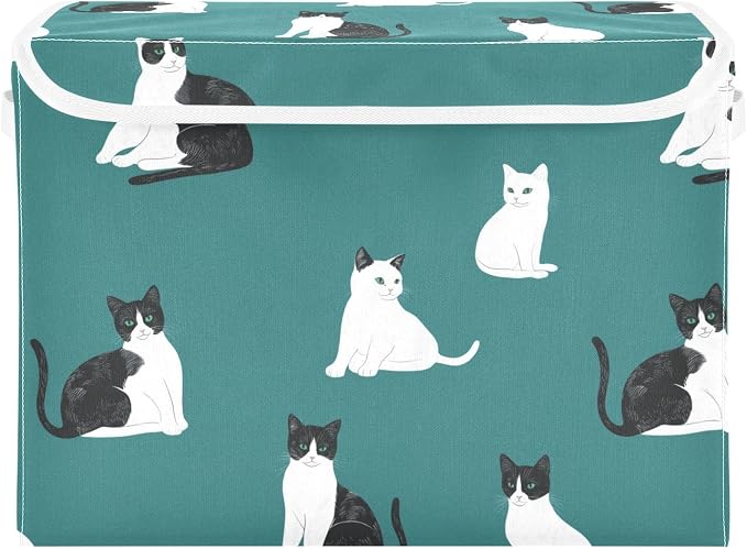 Beauty Manx Cats Teal Storage Container Bins For Organizing Stackable for Clothes Study Room