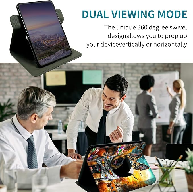 Case for Samsung Galaxy Tab A8 10.5" 2022 SM-X200/X205/X207, 360 Degree Rotating Stand with Multi-Angle Vertical & Horizontal Viewing Shockproof Shell for Women Men, Pumpkin Puppy