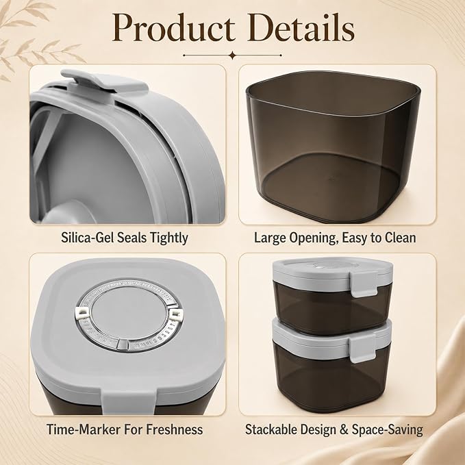 800ml Airtight Coffee Canister, 4.9 x 4.9 x 4.1 in Coffee Storage Container with Date Tracker, Food Storage Jar with Scoop for Beans, Grounds, Sugar, Flour, Kitchen Organization