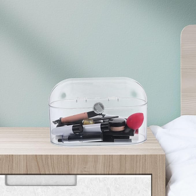 Garneck Transparent Storage Box Clear Pen Holder Makeup Organizer Case Storage Container Skincare Display Case Stationery Holder Acrylic Toiletry Storage Shelf The Pet Office Brush Desktop