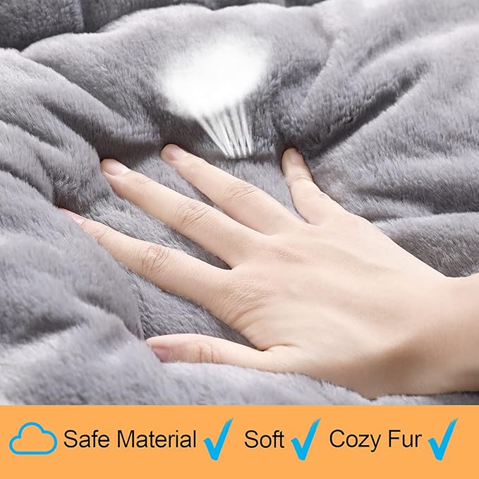 Dog Beds Crate Pad for Medium/Large Dogs Fit Metal,Ultra Soft, Washable & Anti-Slip Kennel Pad for Dogs Cozy Sleeping Mat,Gray 36inch (Pack of 2)
