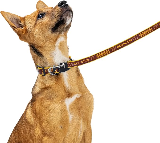 NFL PET Washington Commanders Dog Leash, Medium Football Team Leash for Dogs & Cats - Shiny & Colorful, Licensed by The NFL