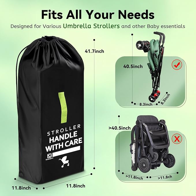 Umbrella Strollers Bag for Airplane, Stroller Travel Bag 42"H x 12"W x 12"D | Stroller Cover Accessories Fit Most Single Umbrella Baby Strollers, Baby Shower Gifts, Flying Essentials Gate Baggage Check
