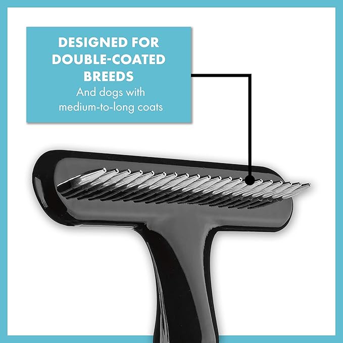 CONAIRPRO Dog & Cat Dog Brush for Shedding, Ideal for All Pets and Breeds 3/4" Rake to Help Reduce Heavy Undercoat, Wet/Dry Brush Yellow