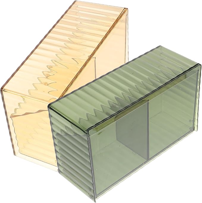 2pcs Wall Mounted Bathroom Organizer Box for Small Items and Makeup Pads Multi-Functional Design and Convenient Lid, Sturdy Pet Material, for Bathroom or Nursery Storage