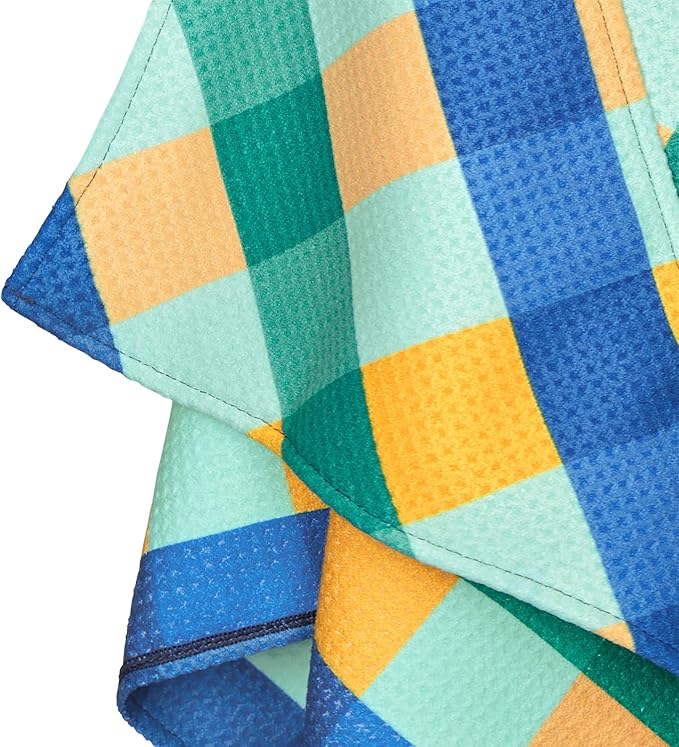 Dock & Bay Pet Towel - Super Absorbent & Quick Drying Dog Towels with Bag - 100% Recycled - Puppy Plaid, Medium (90x50cm, 35x19)