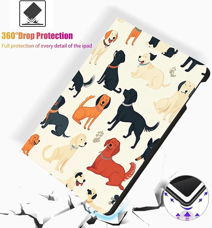 for Microsoft Surface Pro 8-13" 2021 Tablet Case,Auto Wake/Sleep,Adjustable Stand Protective Cover - Cute Cartoon Dog