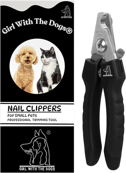Pet Nail Clippers by Girl With The Dogs, Nail Clippers for Grooming and Claw Care for Cats/Dogs (Small)