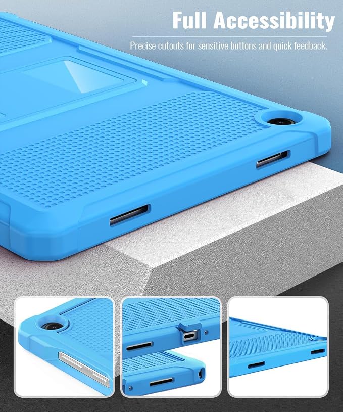 MoKo Shockproof Case Fit Samsung Galaxy Tab A11+ Plus/ A9+ 11 Inch | Full Body Rugged Stand Back Cover with Built-in Screen Protector for Galaxy Tab A11+/ A9+ Tablet, Blue Wave