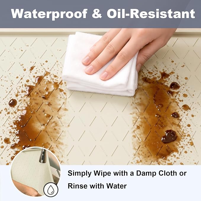 Extra Thick Under Sink Mat Waterproof with Raised Edge 31" x 22" | Silicone Multipurpose Mat for Kitchen, Bathroom, Pet Feeding, Shelf Protection & Organization, Boot & Plant Tray