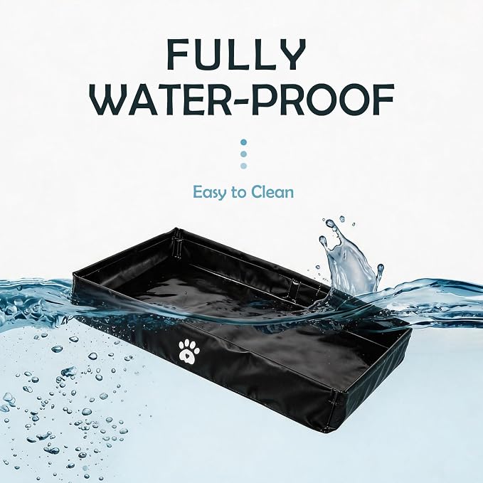 MEEXPAWS Dog Pee Pad Holder, Foldable Puppy Litter Box Indoor Potty Tray | High Side Leak-proof Potty Pad Holder for 22’’x22’’ Pee Pad, Easy Clean Portable Liner Base, Dog Toilet for Potty Training