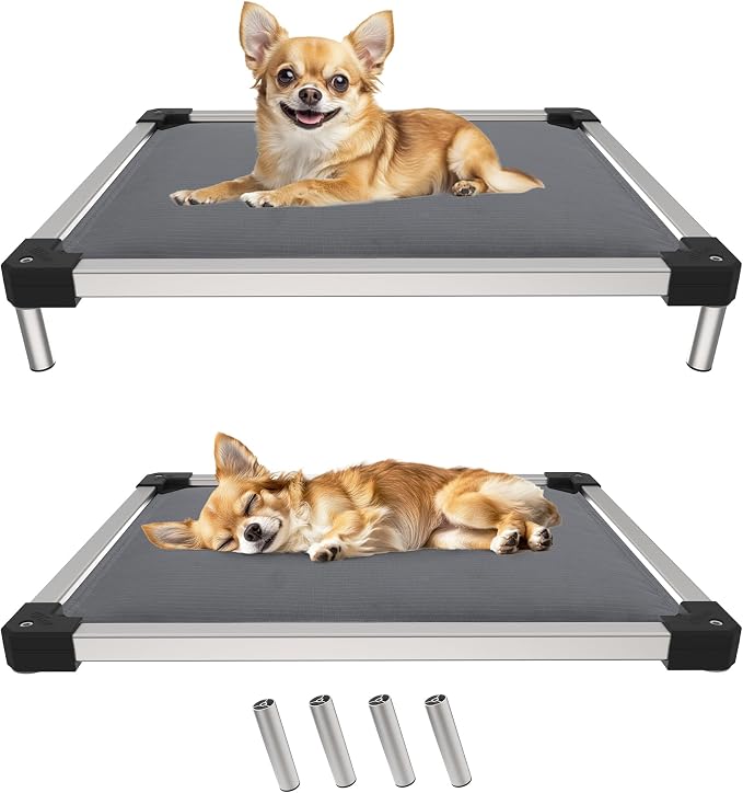 FXW TitanNest Padded Chew-Proof Elevated Dog Bed for Toy Dogs | Easy to Clean, Pre-assembly Raised Cot, Indoor/Outdoor/Camping, 24 x 20 x 4.1in