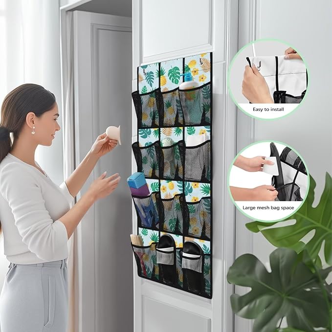 Pineapple Over The Door Shoes Organizers,Behind Door Shoes Hang Holder Rack,Storage for Small Spaces,Hanging Storage Bags