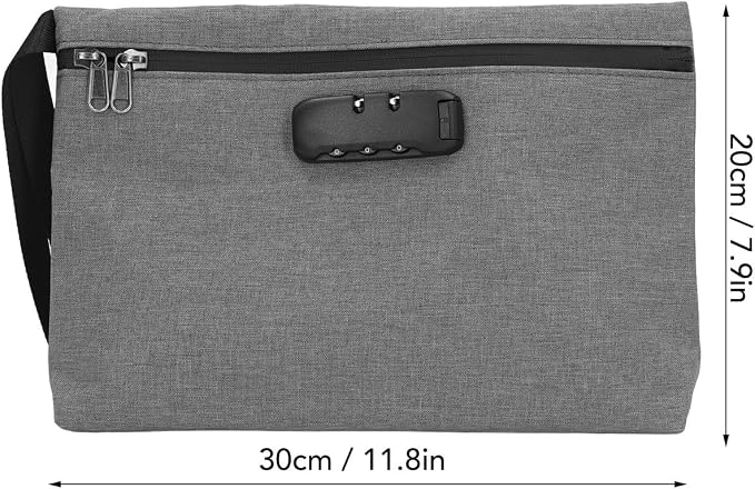 Smell Proof Bag, Odor Stash Container with Combination Lock and Activated Carbon Lining, for Travel Storage and Accessories Protection (Grey)