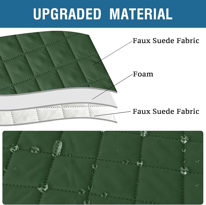2 Pack Water Resistant Armrest Covers for Chairs and Sofas Couch Arm Covers for Sofa with 3 Pockets for Phone Sofa Arm Protector for Pets, Cats (Avocado Green)