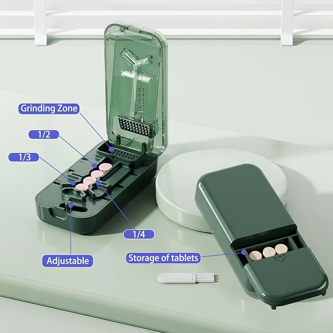 Pill Cutter, Pill Splitter for Small Pills, Cuts 1/2, 1/3, 1/4 Pills