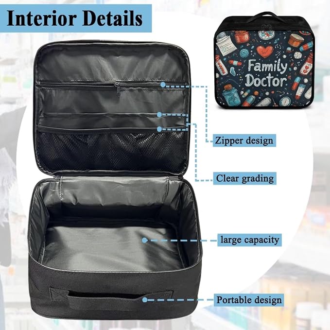 First Aid Kit Bag Lightweight Empty Medic Bag for Pet Friendly Households and Outdoor Adventures Featuring Wear Resistant Material Breathable Construction Easy Access