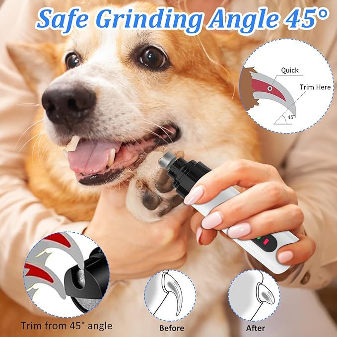 Silent Groom Pro Nail Grinder,2025 Upgraded Dog Nail Trimmer,Rechargeable USB Charging Pet Nail Grinder for Dog Nail Grinders,Pet Paws Grooming Smoothing Tool