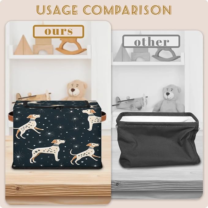 Pardick Dog Puppy Storage Bin Storage Basket with Zipper Lid Collapsible Cloth Organizer Closet Shelf Basket Cube Bins Dustproof Clothes Organizer for Bedroom, Nursery