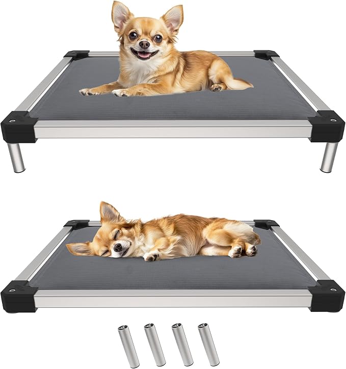 FXW TitanNest Padded Chew-Proof Elevated Dog Bed for Toy Dogs | Easy to Clean, Pre-assembly Raised Cot, Indoor/Outdoor/Camping, 23 x 17 x 4.1in