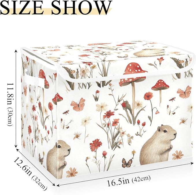 Aesthetic Capybara White Storage Containers Containers For Storage With Lid for Shoe Shelves