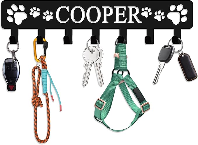 Personalized Dog Leash Holder with Name Custom Dog Leash Holder for Wall Key Hooks Wall Mount Personalized Pet Accessory Wall Organizer for Entryway Hallway