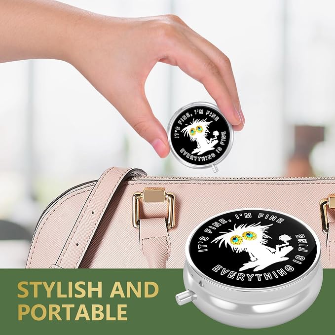 Pill Box, Small Pill Case for Purse & Pocket, Travel Medicine Organizer | Cute Travel Medicine Organizer, Portable Medicine Container Holder to Hold Vitamins, Medication, Fish Oil & Supplement