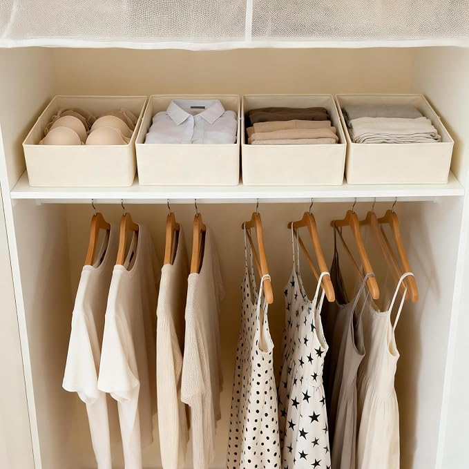 12-Piece Drawer Organizer Set | Non-Woven Fabric, Foldable Design, Multi-Size Grid Compartments, Reinforced Structure