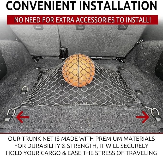 Car Nets Floor Style Trunk Mesh Cargo Net Black For Jeep For Wrangler JL 4XE 4 Door 2019-2024 Cargo Net