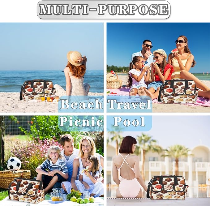 Chocolate Heavy Duty Tool Bag 14.8 Inch Food Portable Soft Tool Box Organizer Storage with Adjustable Shoulder Strap