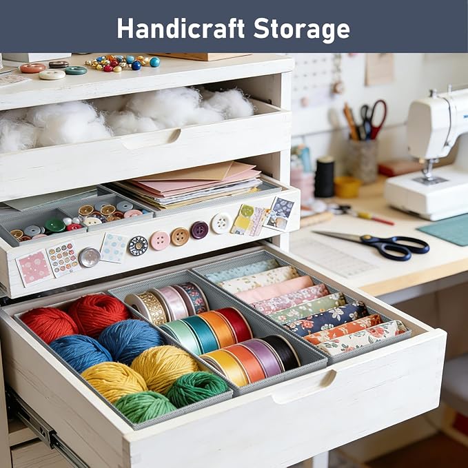 DIMJ Drawer Organizer Clothes Storage - 24 Pack Baby Dresser Organizer for Nursery, Small Fabric Closet Drawer Organizer Bins for Underwears Socks, Foldable Storage Dividers Organization for Bedroom