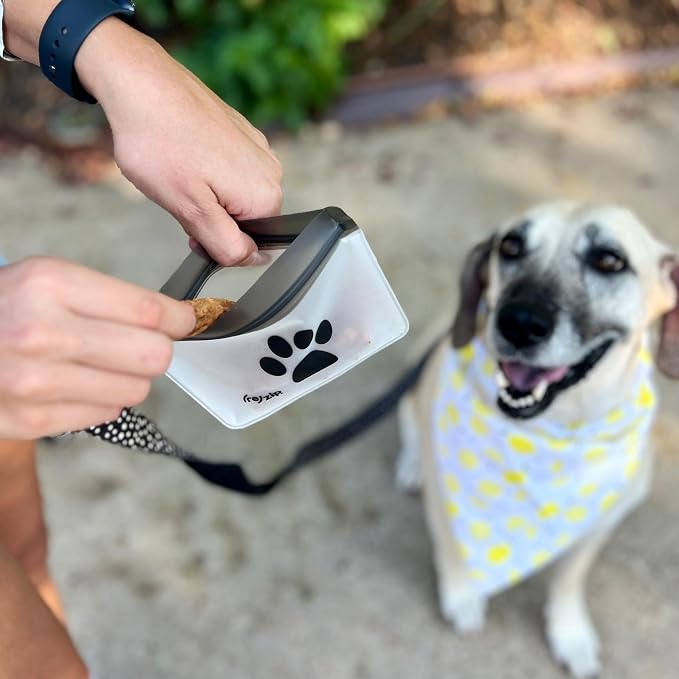 (re) zip Reusable Pet Treat & Poop Bag Carrier with Carabiner Clip, 2-Pack | Airtight, lightweight, compact, water-resistant, BPA-free, travel-friendly. Keeps treats fresh, secure & locks in odor.