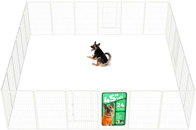FXW Rollick Dog Playpen, Indoor, Yard & RV Camping, 45" H, 24 Panels | Easy setup, Heavy-duty, DIY layouts, for Large Dogs, Patented