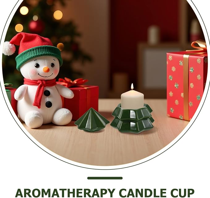 LABRIMP Christmas Tree Ceramic Canister with Lid, Holiday Kitchen Storage Jar for Sugar, Candy, and Pet Treats, Green Sealed Food Container for Xmas Countertop Decoration