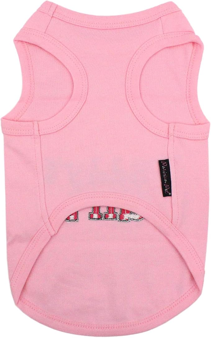 Parisian Pet Dog Shirt – 100% Cotton Shirts for Medium Dogs – Pink Sleeveless Puppy Clothes – Lightweight and Breathable Dog Apparel – Girl Dogs Clothes - Stretchy Daddy’s Girl Pet Shirt