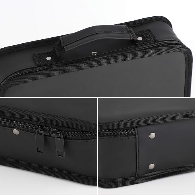 Segbeauty Barber Tool Bag, 11.8 x 8.5in PU Leather Travel Makeup Toiletry Carrying Case, Hair Styling Cutting Kit Storage Organizer for Clipper Shears Combs Cosmetics Salon Beauty Supplies
