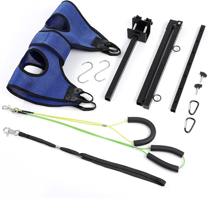 ondware Dog Grooming Arm with Hammock, Adjustable 27-37", Dual Clamp | Thickened base, fits tables up to 1.65", carabiner & S-hook, for small to medium dogs under 30 lbs