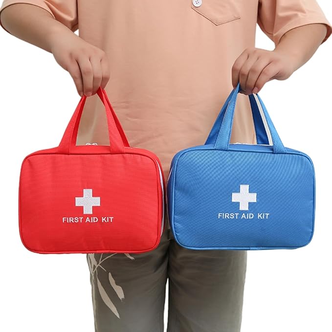 First Aid Bag Empty First Aid Kit Bag Travel Medical Pouch Camping Medicine Emergency Trauma Organizer Bags Portable for Outdoor Riding Working Car Nurse Pet Dog Cat Horse (Red)