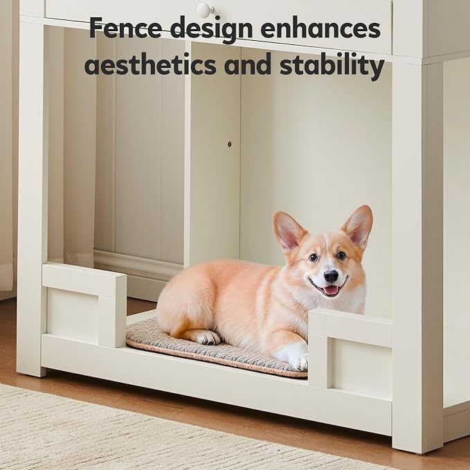 OFCASA Indoor Dog House Furniture for Small/Medium Dogs with Storage Drawers, 35.8 x 24 x 31.5 Inch Multi-Functional Stylish Dog Kennel Furniture as TV Stand & End Table (Without Pad)