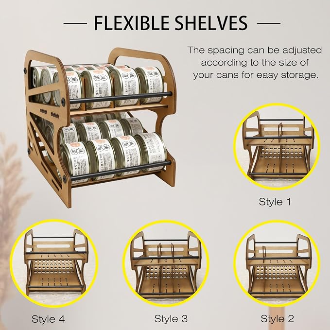 OYEFLY Cat Food Can Organizer (Wood)