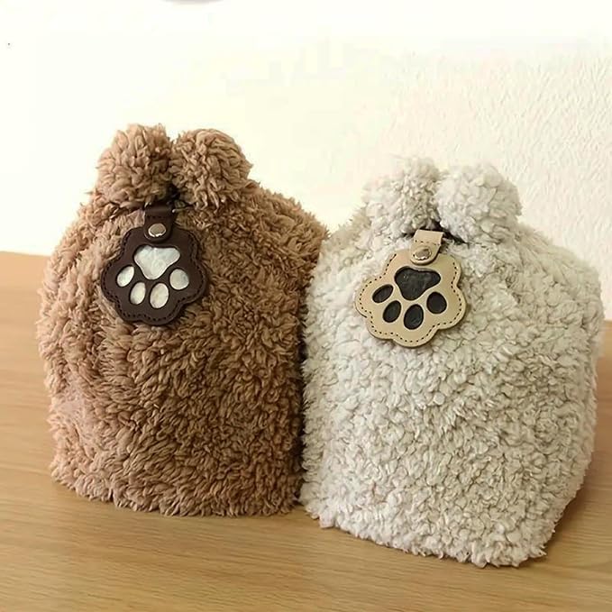 Cat & Dog Hair Keychain - Paw Shaped Leather Memorial Keepsake for Dog Cat Fur Storage, Pet Fur Keepsake Collector