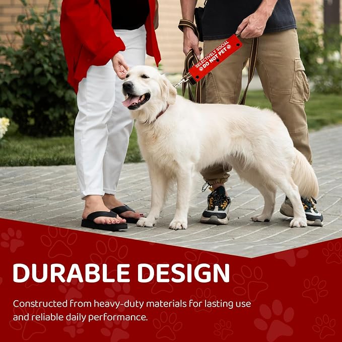 Selectively Social Do Not Pet Pet Leash for Dogs, Funny Dog Leash Wrap for Pet Dog Lovers Owners Gift (Red)