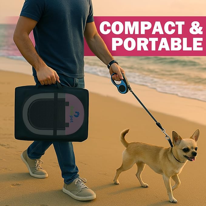 Large Size: 45×45×23 Inches Dog Playpen with Bowl & Bag, Indoor & Outdoor