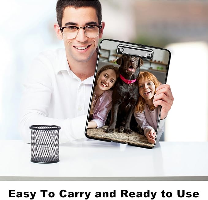 Customized A4 Clipboard with Storage Pen Holder, Clipboards Organizer Nursing Clipboard Foldable File Folder Plastic Clipboard Folio Clip Board for Office Students Classroom Doctor