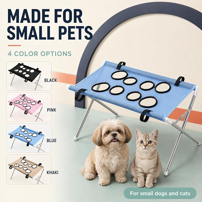 Dog Grooming Hammock, Pet Grooming Hammock for Dogs (Color:A) | Foldable Stand, Quick-Dry Mesh, Bathing, Trimming, Brushing, for Small Dogs